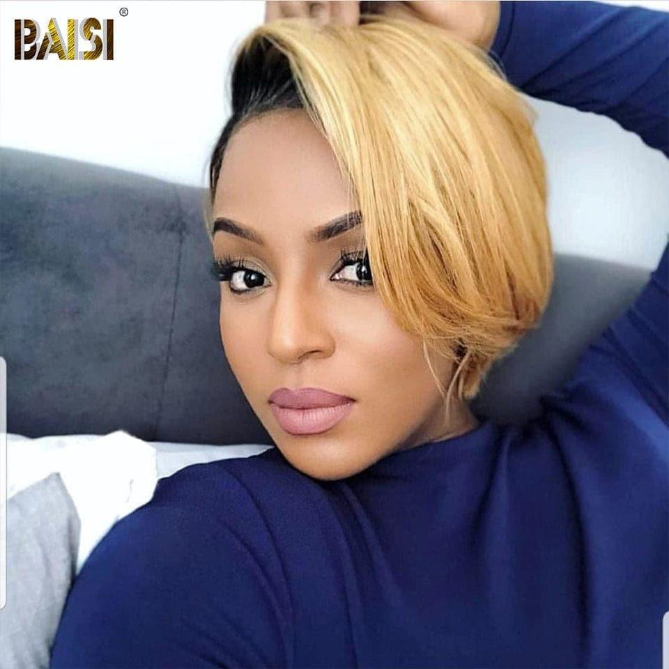 BAISI T Part Lace Perruque Personnalisée Avec La Raie De Côté ou 2X6 lace lisse 10 pouces bob de luxe 98€