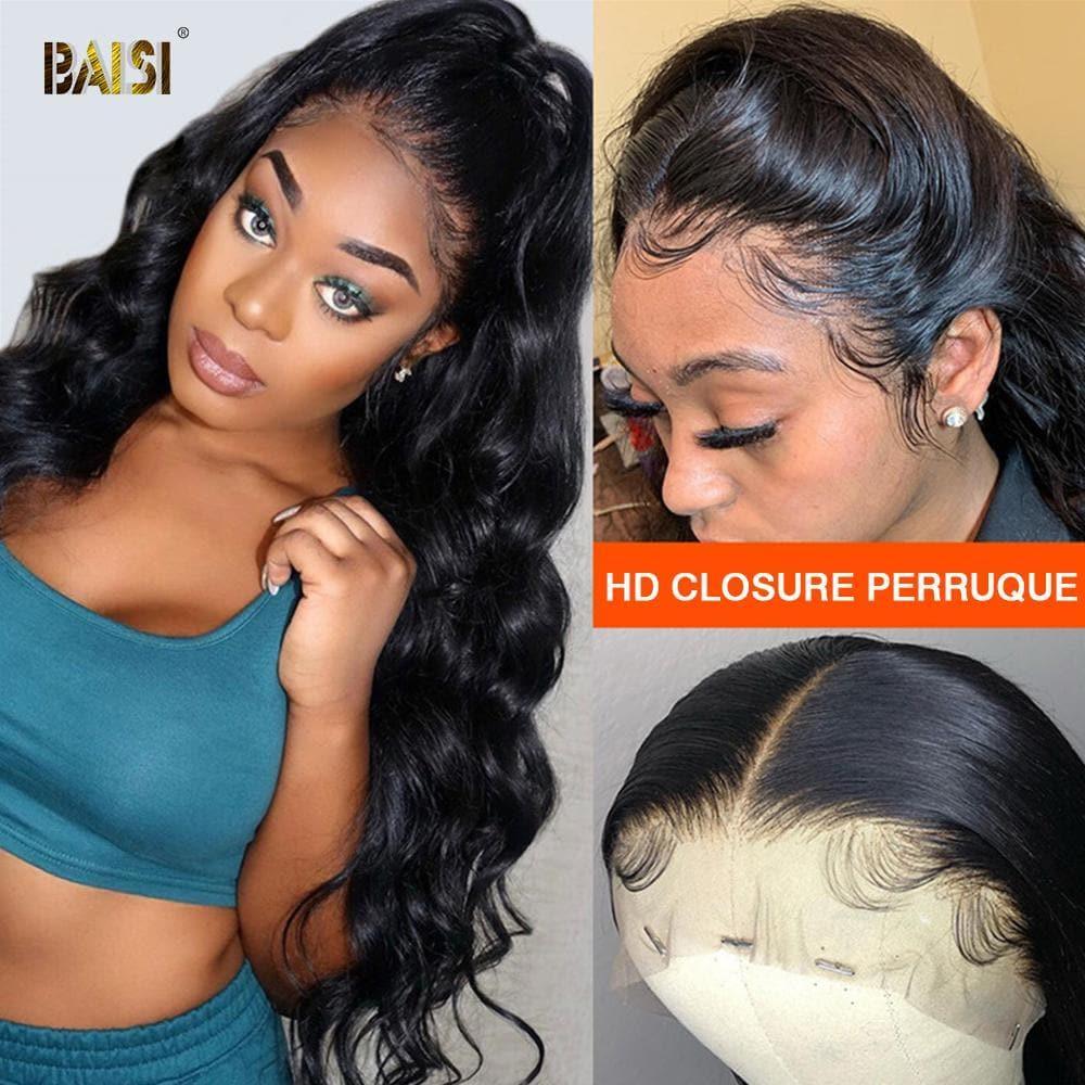 BAISI 5*5 HD Closure Perruque En Cheveux Humains