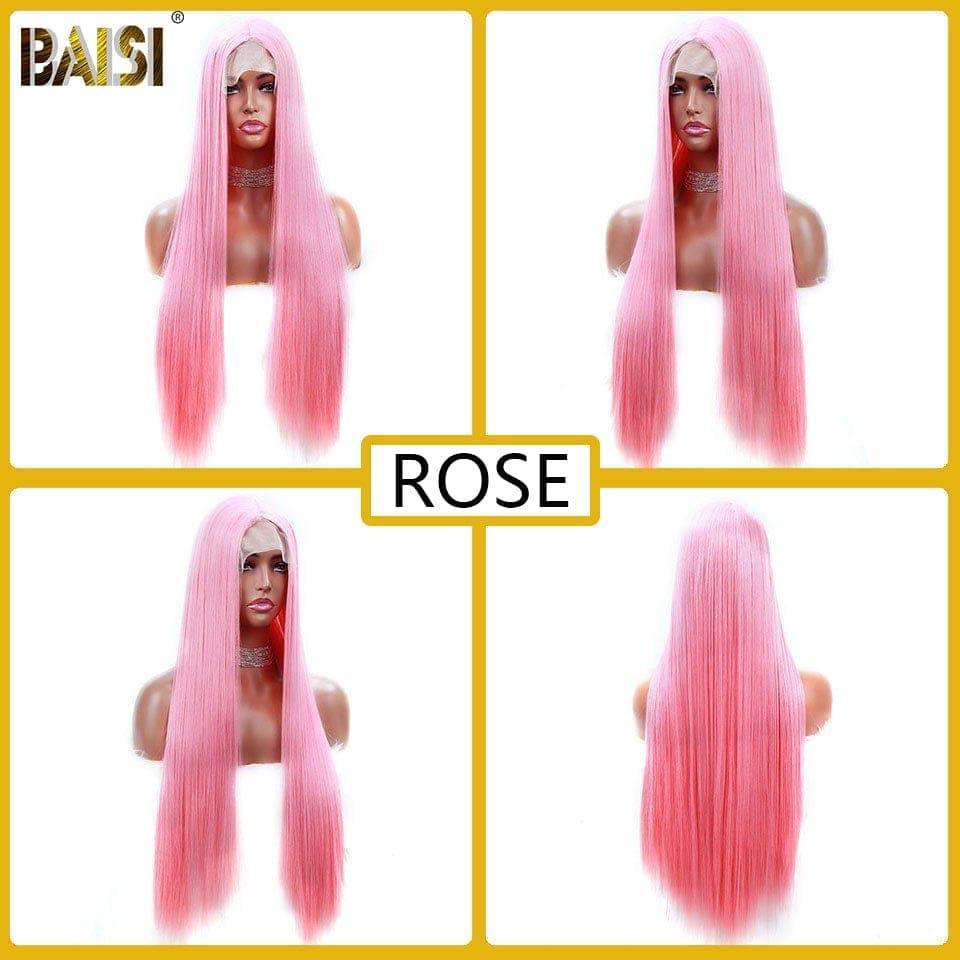 BAISI T Part Lace Long Colored Synthetic Hair Wig