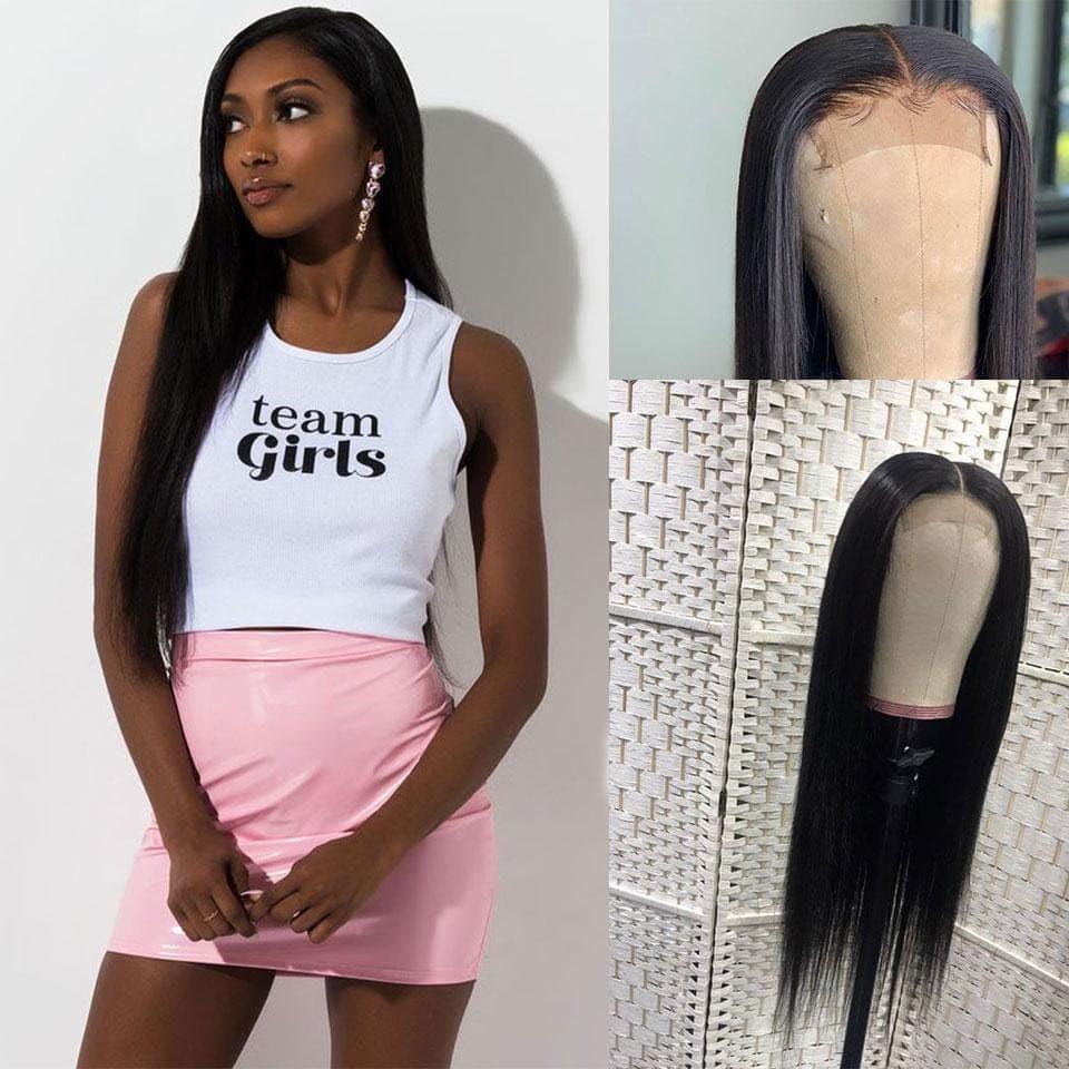 BAISI 4*4 #613 & Noir Naturel Lace Closure Perruque en 100% cheveux humains 200% Densité