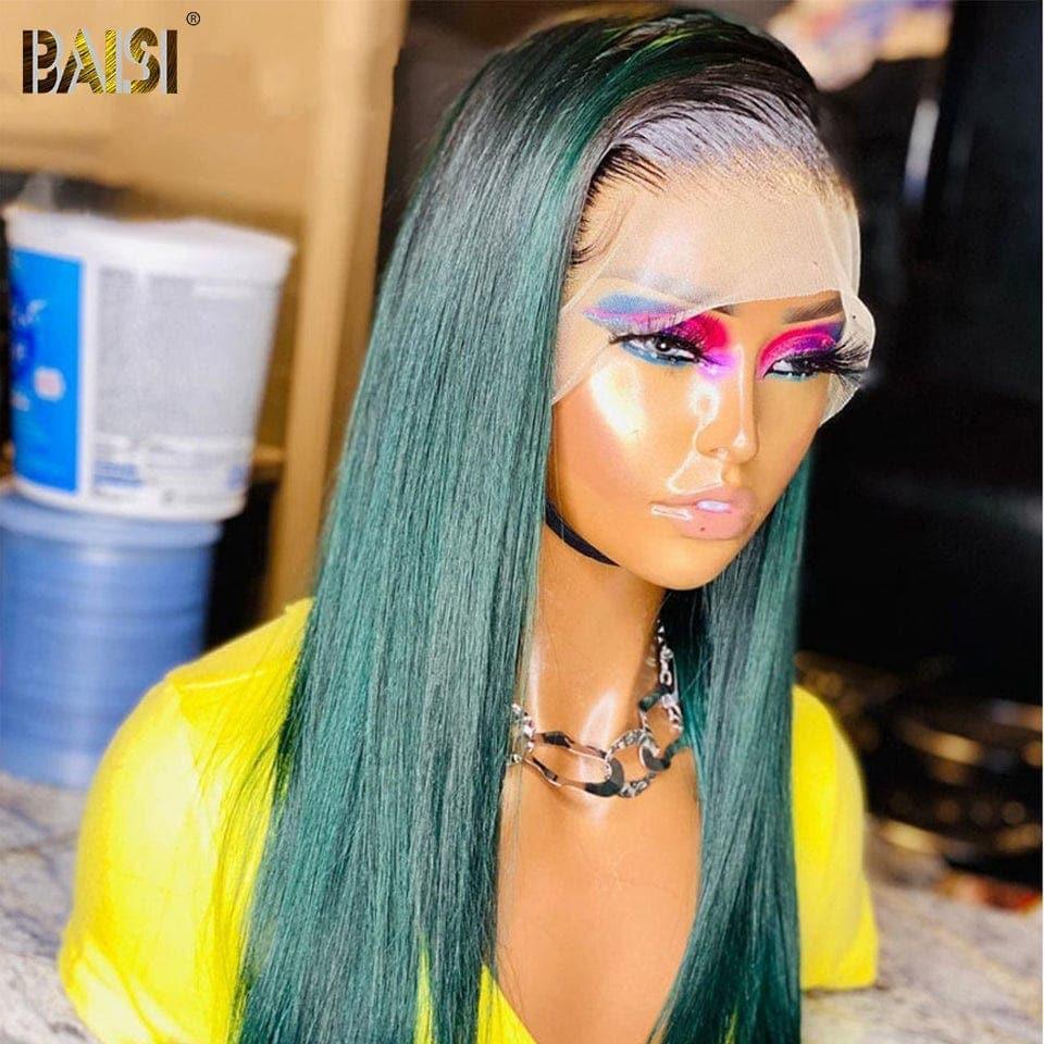 Peluca esmeralda recta frontal de encaje BAISI 13x4 en cabello 100% humano