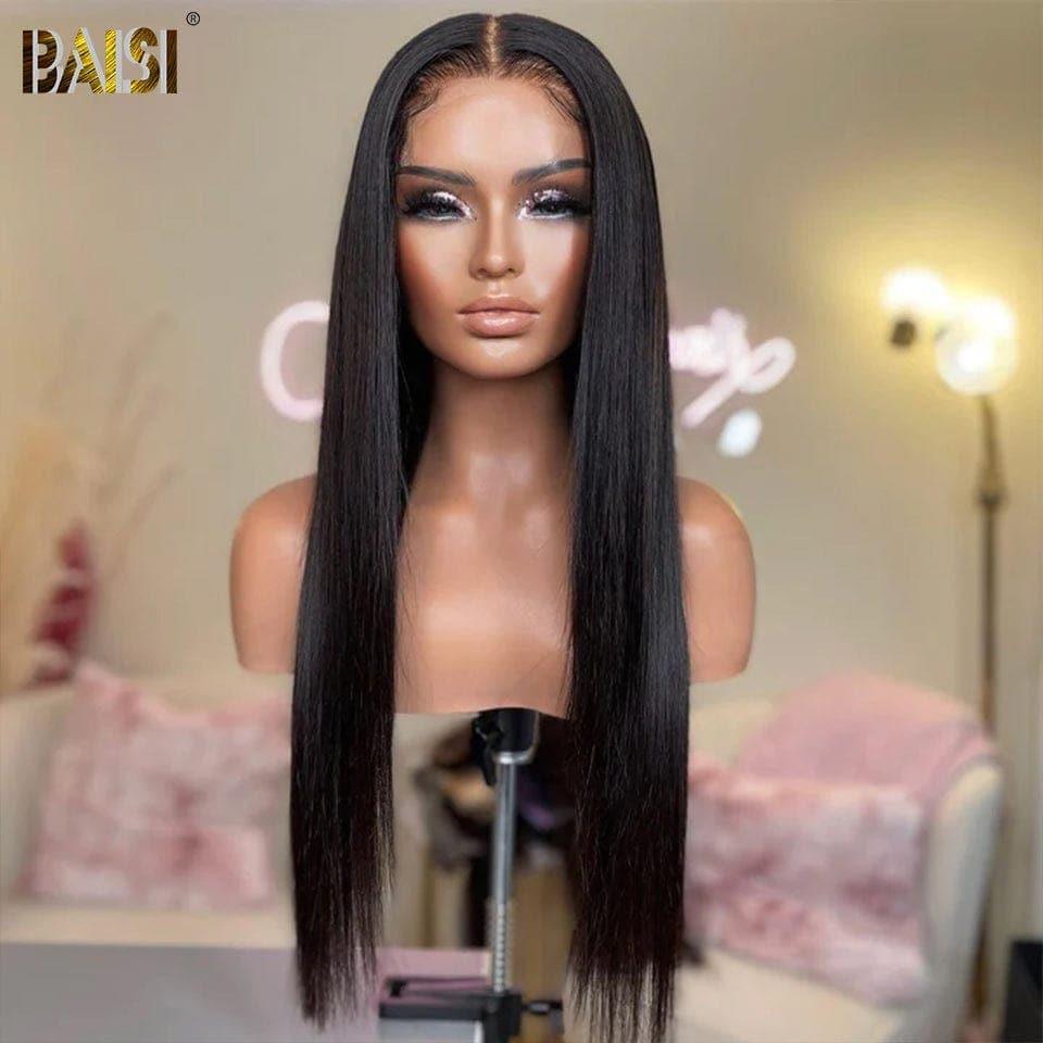BAISI Achetez 2 perruques minimum au prix d'usine fournisseur 4x4 Closure Perruque Lisse  En 100% Cheveux Humains En Cheveux Indians Brésiliens De Bonne Qualité  (Pas besoins de code)