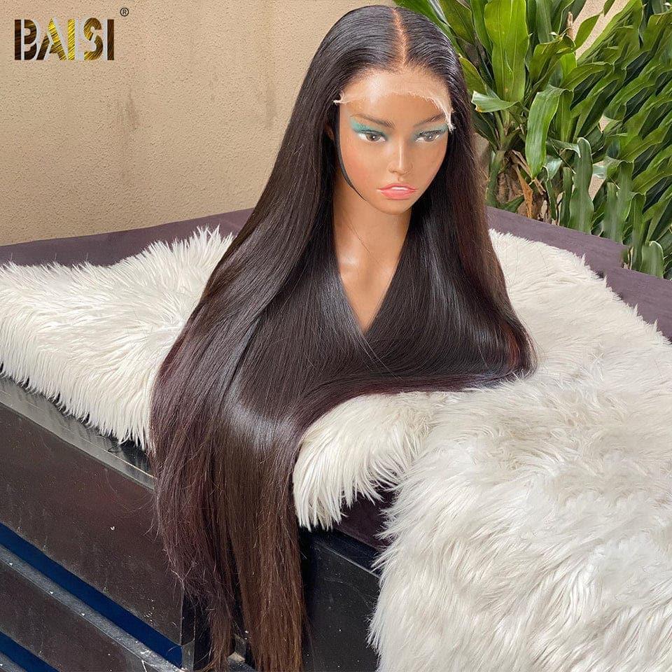 BAISI Achetez 2 perruques minimum au prix d'usine fournisseur 4x4 Closure Perruque Lisse  En 100% Cheveux Humains En Cheveux Indians Brésiliens De Bonne Qualité  (Pas besoins de code)