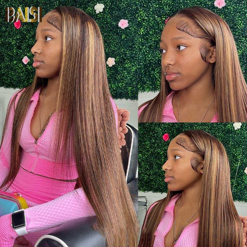 BAISI Morgane 13x4 Lace Frontal Wig Smooth Honey #4MIX#27 in 100% Human Hair B