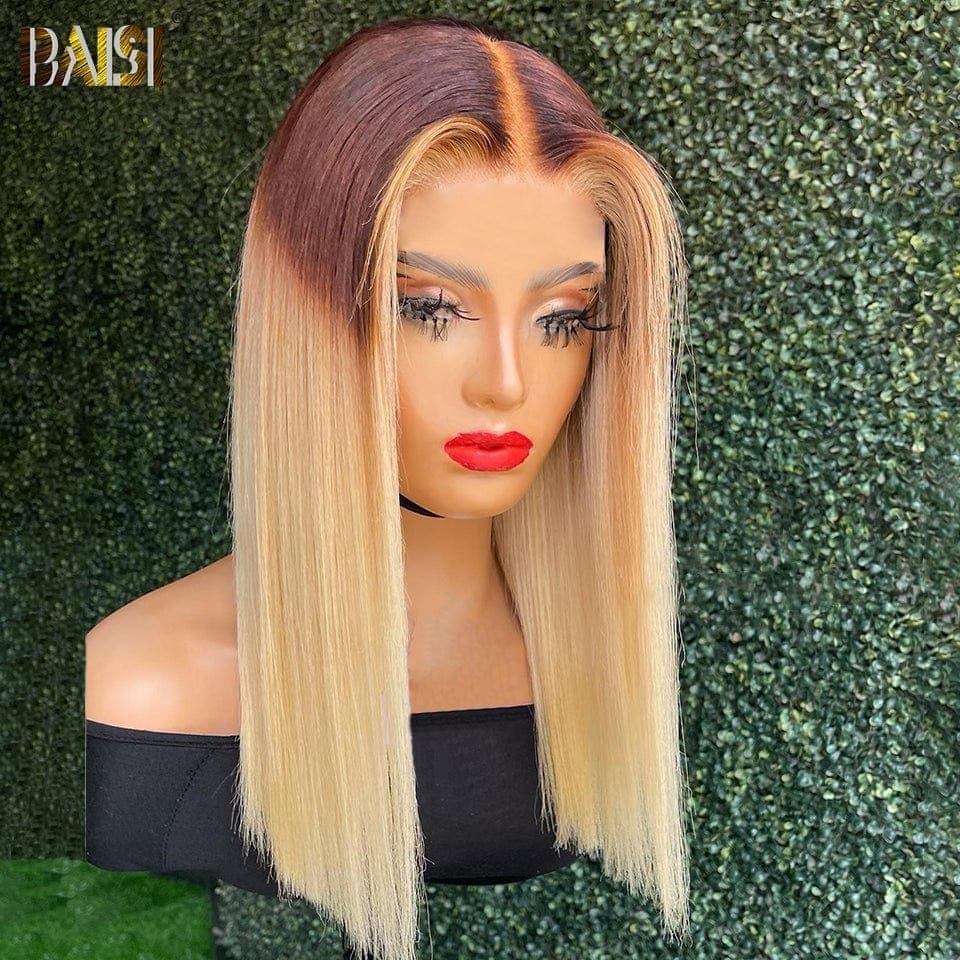 BAISI Buy at least 2 wigs at factory supplier price 4X4 closure wig in Brown Blonde #4#613 (no code needed)