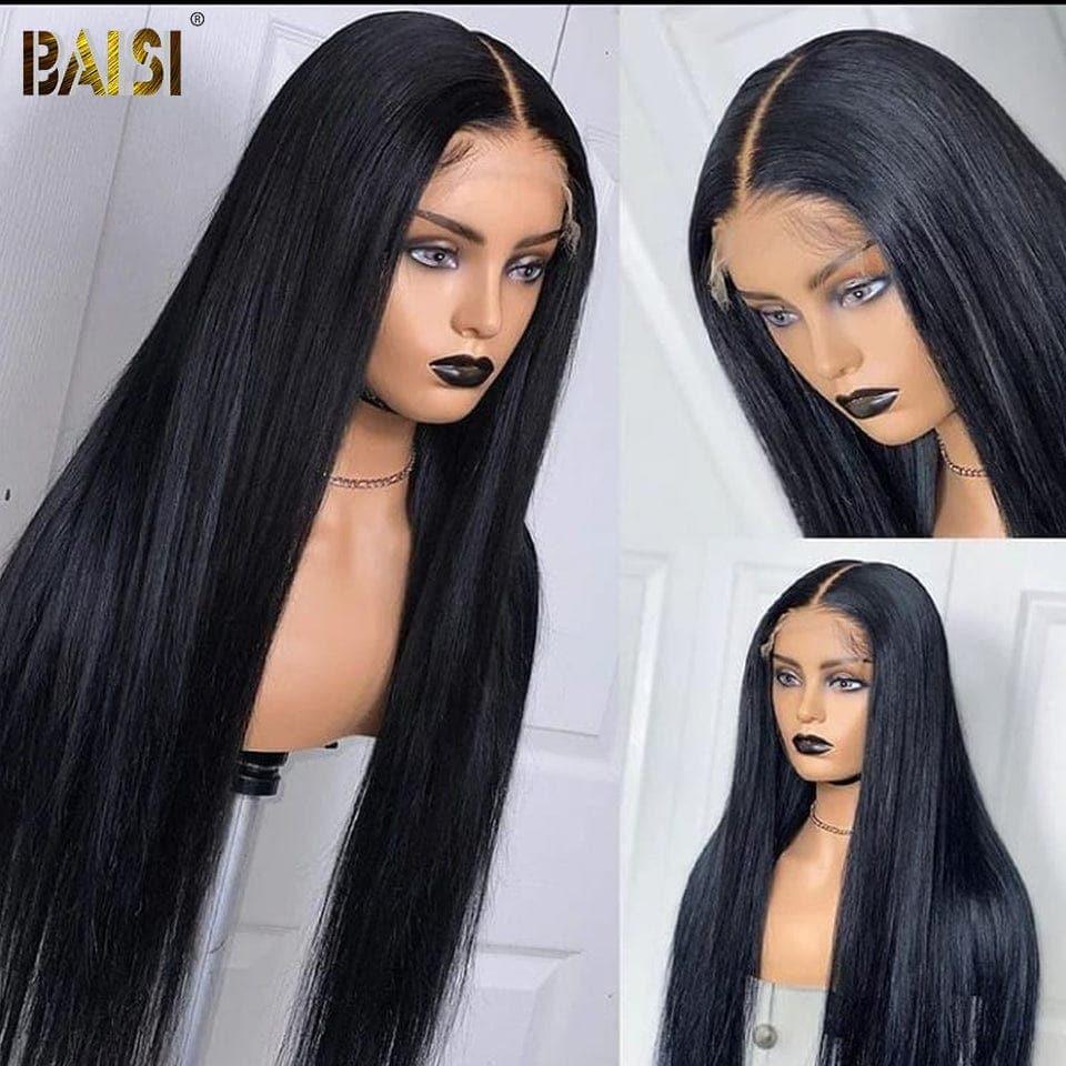 BAISI Achetez 2 perruques minimum au prix d'usine fournisseur 4x4 Closure Perruque Lisse  En 100% Cheveux Humains En Cheveux Indians Brésiliens De Bonne Qualité  (Pas besoins de code)