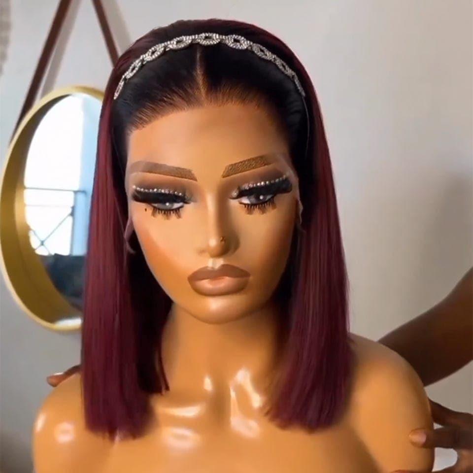 BAISI 1B/99J Bob Peruca Suave Nós Descorados Retos