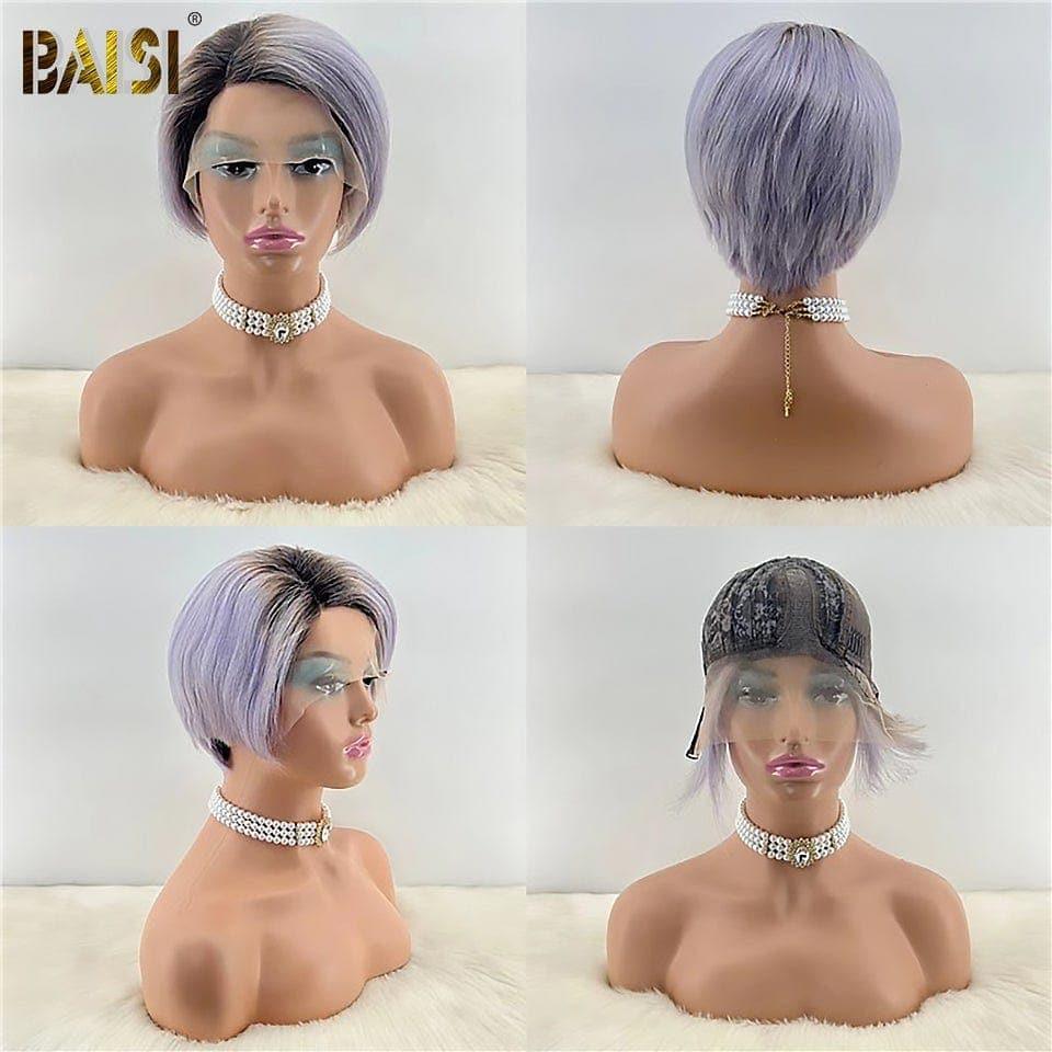 BAISI Achetez 2 perruques minimum au prix d'usine fournisseur Perruque Pixie En Couleur Variée en 100% Cheveux Humains en Mèche Indian Brésilien (Pas Besoin de Code)