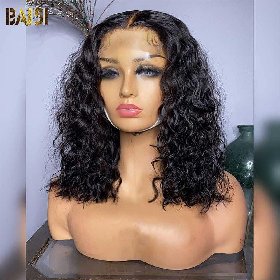 BAISI Achetez 2 perruques minimum au prix d'usine fournisseur en France TVA 0€ 48H arrivé 4x4 perruque bob Coupe carrée  Water Wave Pré-plucked Pas Besoin de Colle en 100% Raw Hair Lace déjà couper (Pas Besoin de Code)