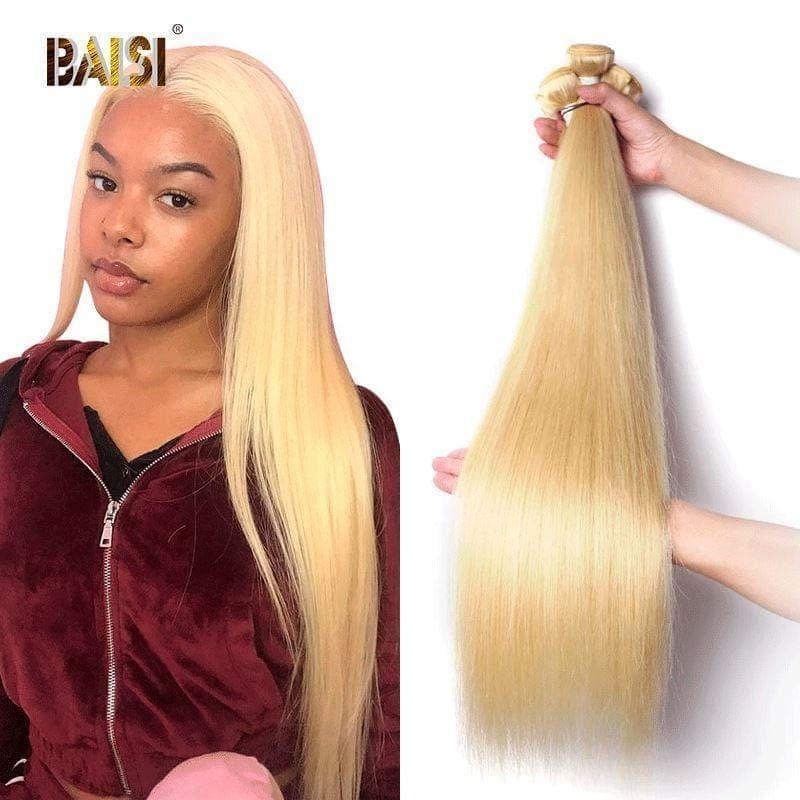 BAISI 12A Sexy Weave Long 100% Human Hair 613# Straight Blonde