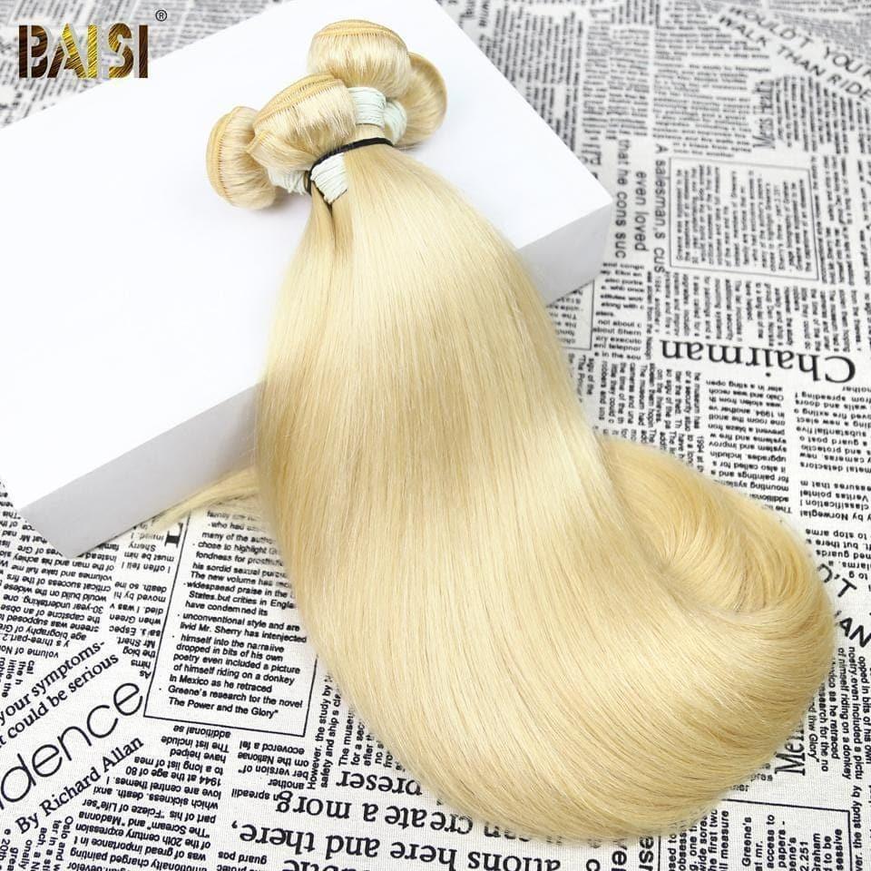 BAISI 12A Sexy Weave Long 100% Human Hair 613# Straight Blonde
