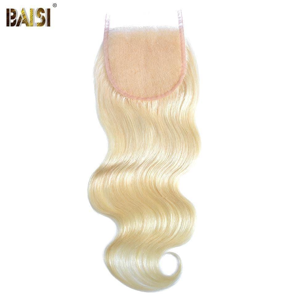 BAISI 10A Lace Closure 4x4 100% Blondes Reines Haar #613 Wellige Körperwelle