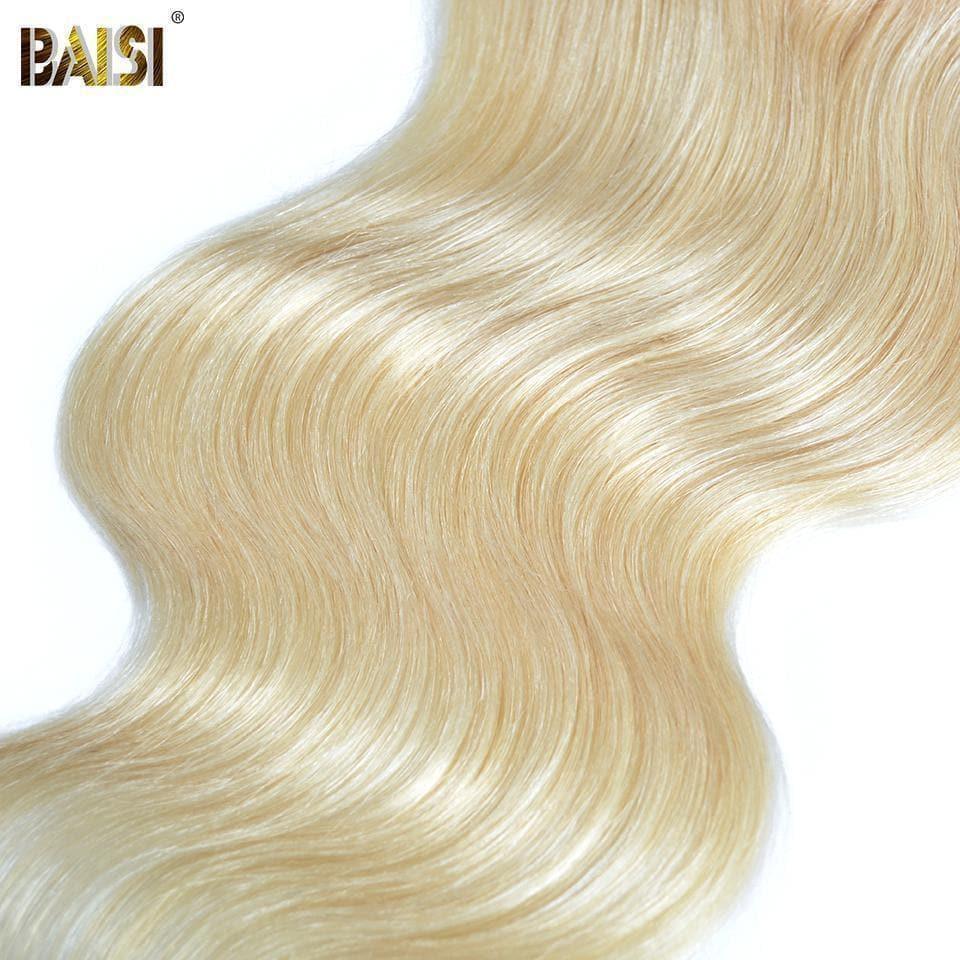 BAISI 10A Lace Closure 4x4 100% Blondes Reines Haar #613 Wellige Körperwelle