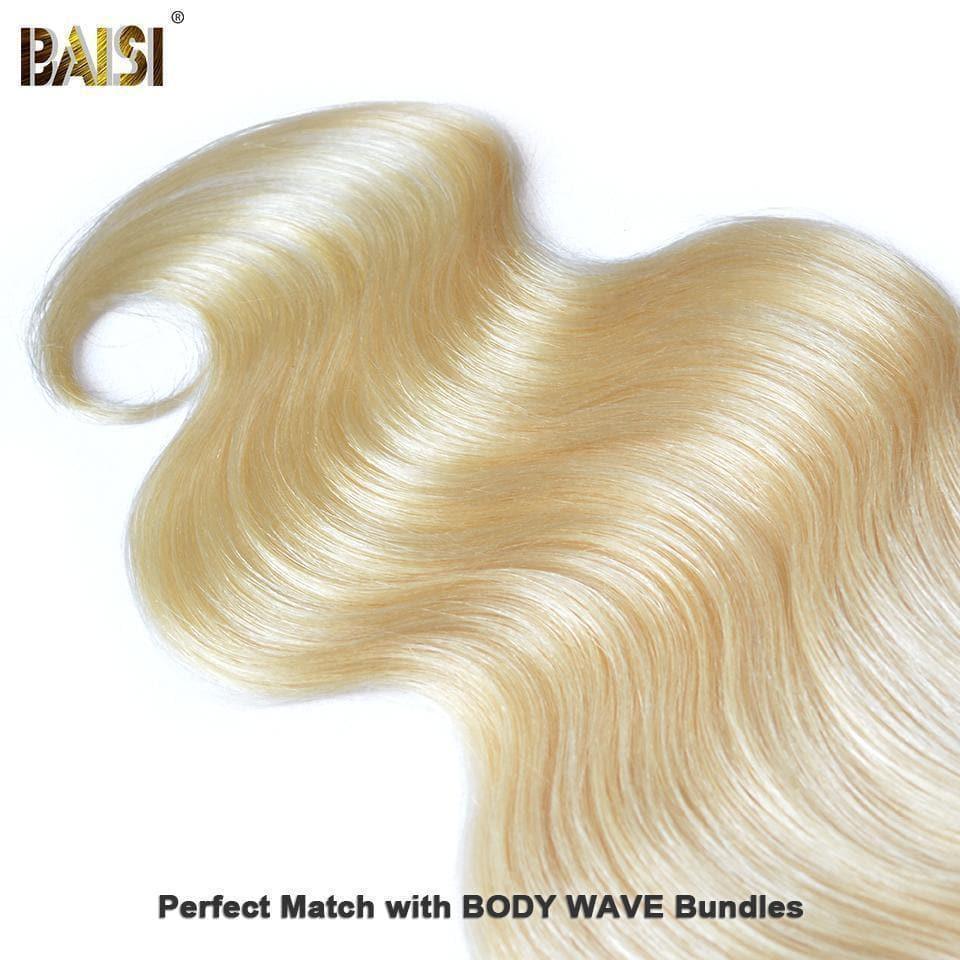 BAISI 10A Lace Closure 4x4 100% Blondes Reines Haar #613 Wellige Körperwelle