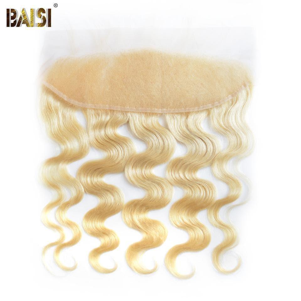 BAISI 8A 100% Human Hair Blonde #613 Body Wave Lace Frontal 13x4