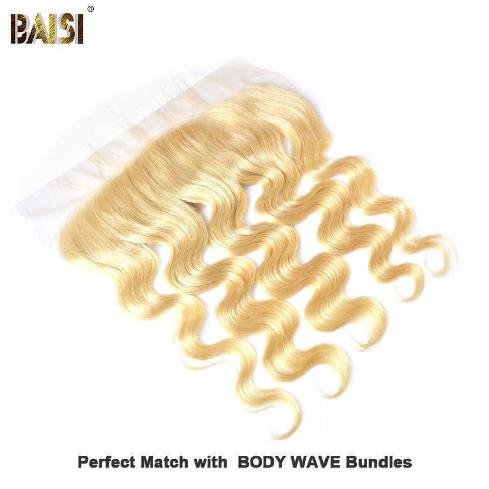 BAISI 8A 100% Human Hair Blonde #613 Body Wave Lace Frontal 13x4
