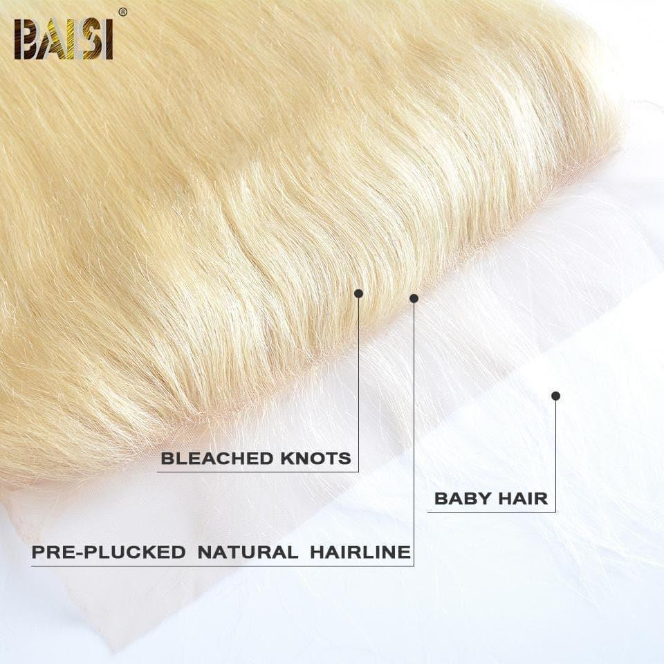 BAISI 8A 100% Human Hair Blonde 613# Straight Lace Frontal 13x4