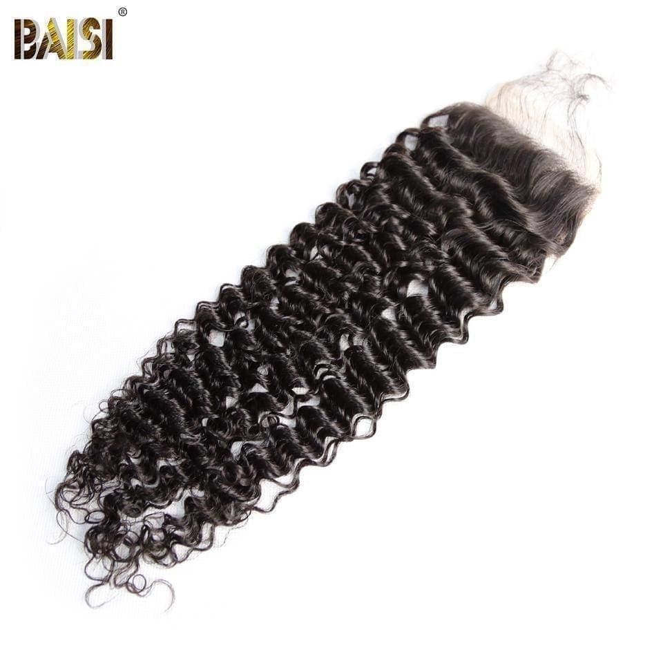 BAISI 10A Lace Closure 4x4/ 5x5 100% Virgin Hair Kinky Curly , Silk Base Closure 4x4