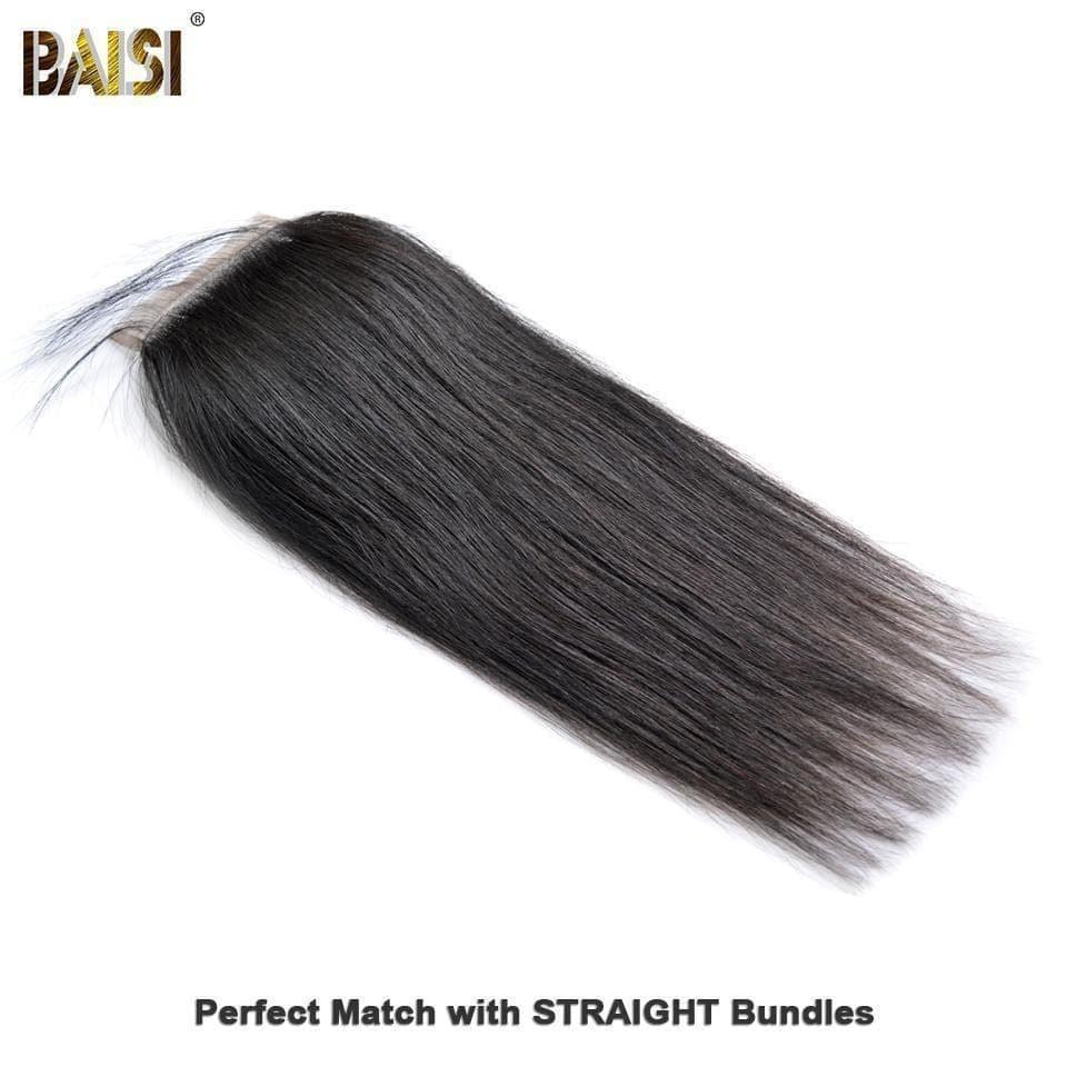 BAISI 8A 100% Virgin Hair Straight Lace Closure 4x4/ 5x5, Silk Based Closure 4x4 - Baisi Hair