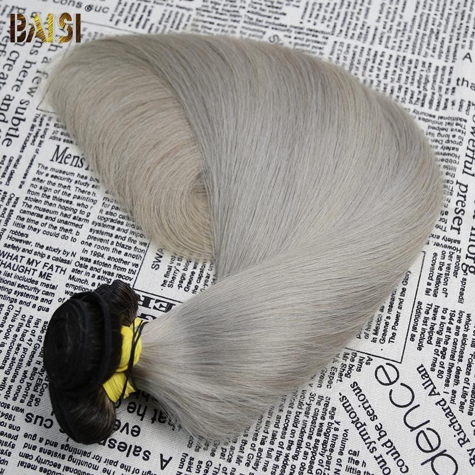 BAISI 12A Hair Weave 1B/GREY In capelli umani lisci al 100%.