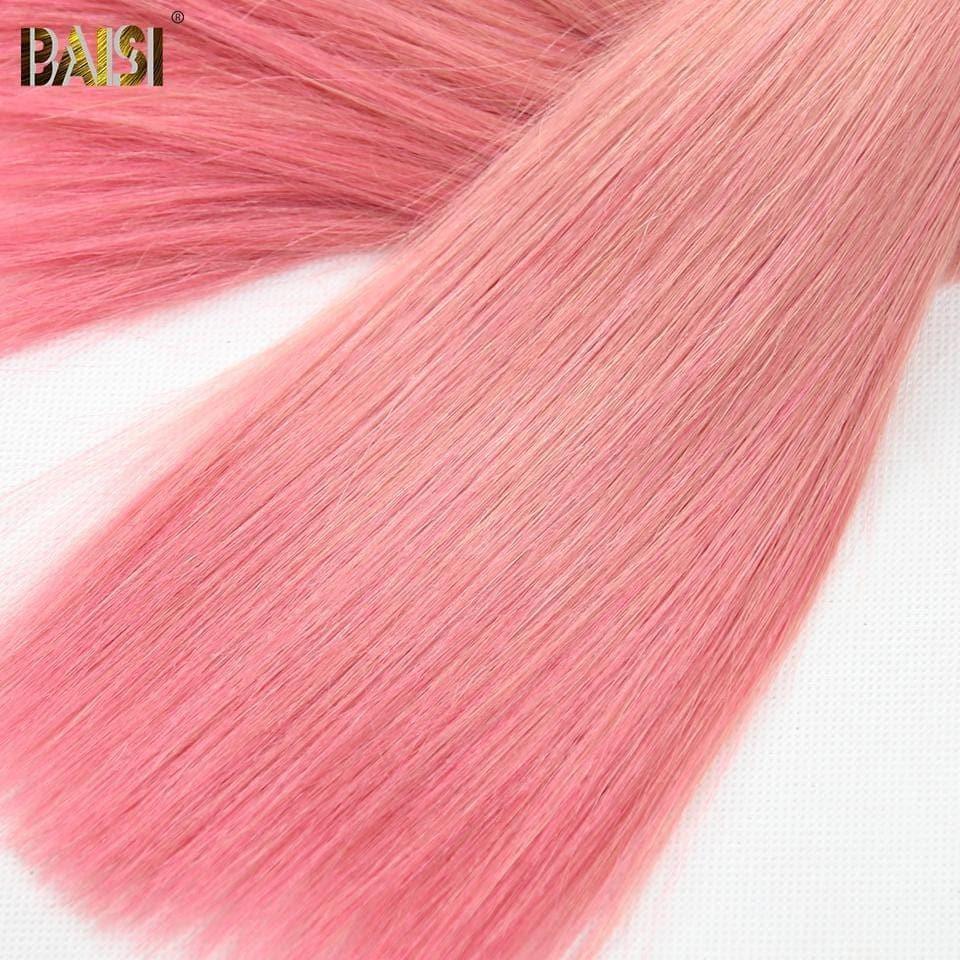 Tejido de cabello BAISI 12A 1B/PINK en cabello humano 100% liso