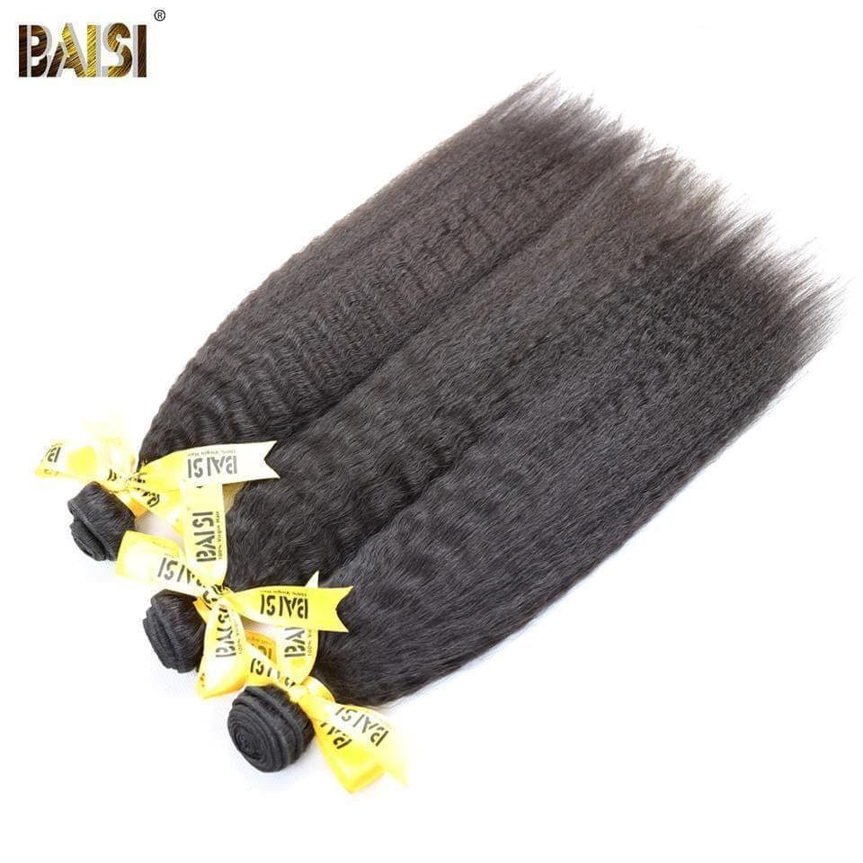 BAISI 12A Kinky Straight Virgin Hair Weave