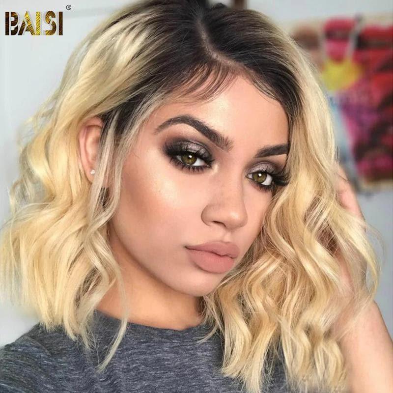 BAISI 13X4 lace 1B/613 blonde Body Wave 250% Densité Perruque Avec Racine Des Cheveux Prepluck 100% Cheveux Humains