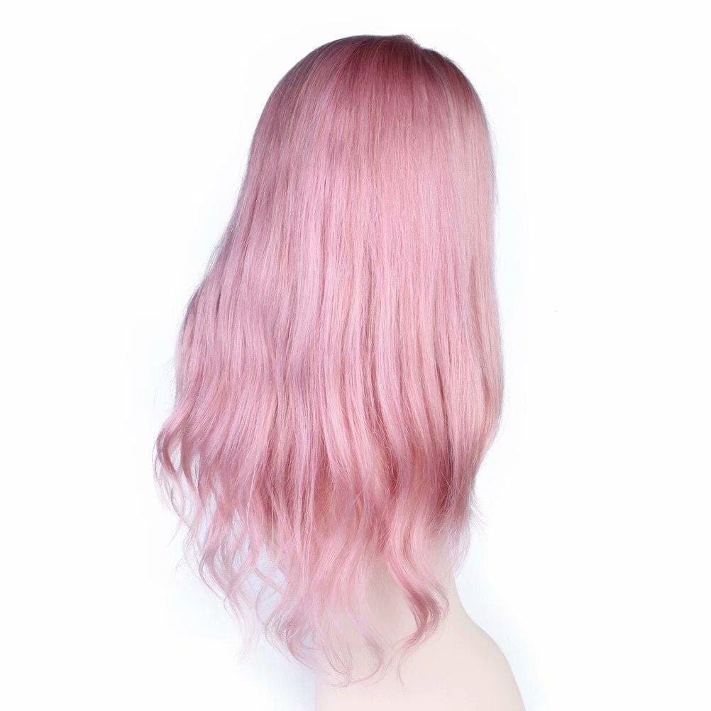BAISI Rosa Perücke Benutzerdefinierte Wellige Körperwelle Perücke Hochwertiges Echthaar