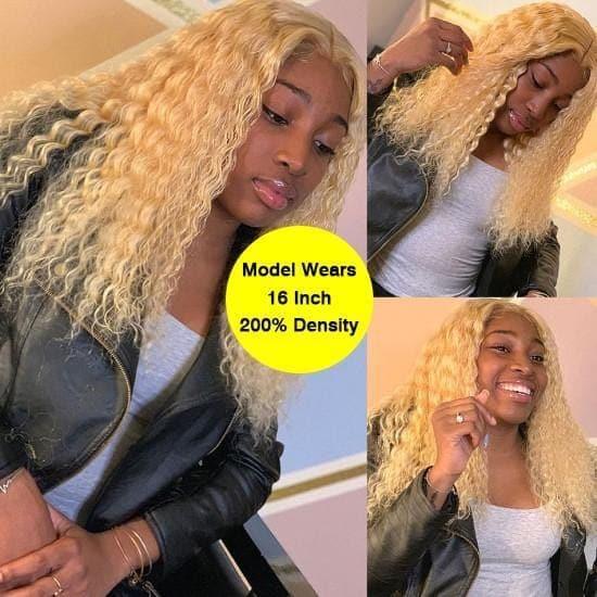 BAISI Bob Perruque Bouclée Deep Wave 13X4 Frontale 14 pouces 69€  100% Cheveux Humains