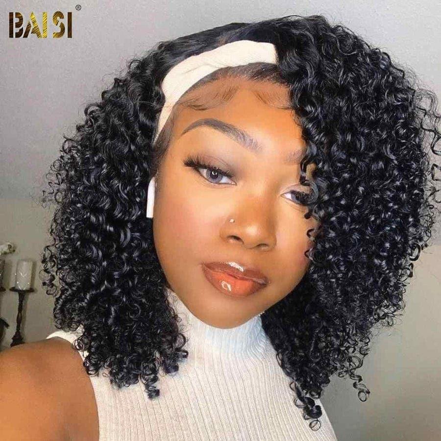 BAISI Achetez 2 perruques minimum au prix d'usine fournisseur Perruque Bandeau Curly Fabriquée A La Machine (Pas Besoin de Code)