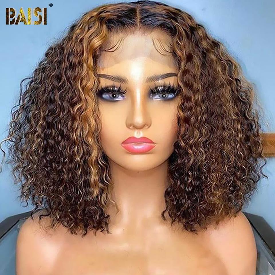 BAISI 4MIX27 Peruca Bob Curta Colorida 10-14 Polegadas