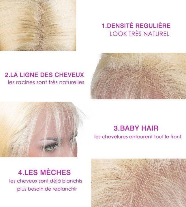 BAISI Achetez 2 perruques minimum au prix d'usine fournisseur #613 13x4 Lace Frontal Perruque Lisse Blonde Avec Transparent lace (Pas Besoin de Code)