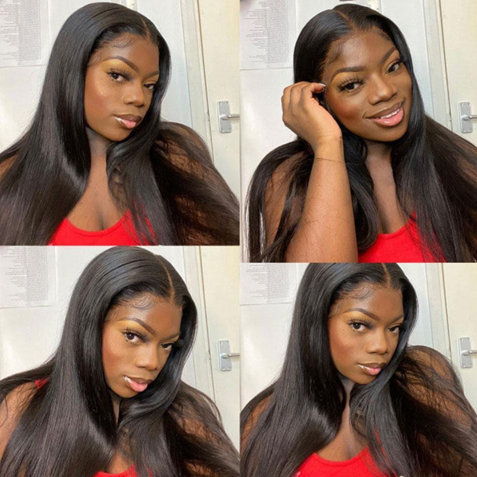 Peluca de encaje frontal BAISI 12A 13x4 lisa y recta en cabello 100% humano