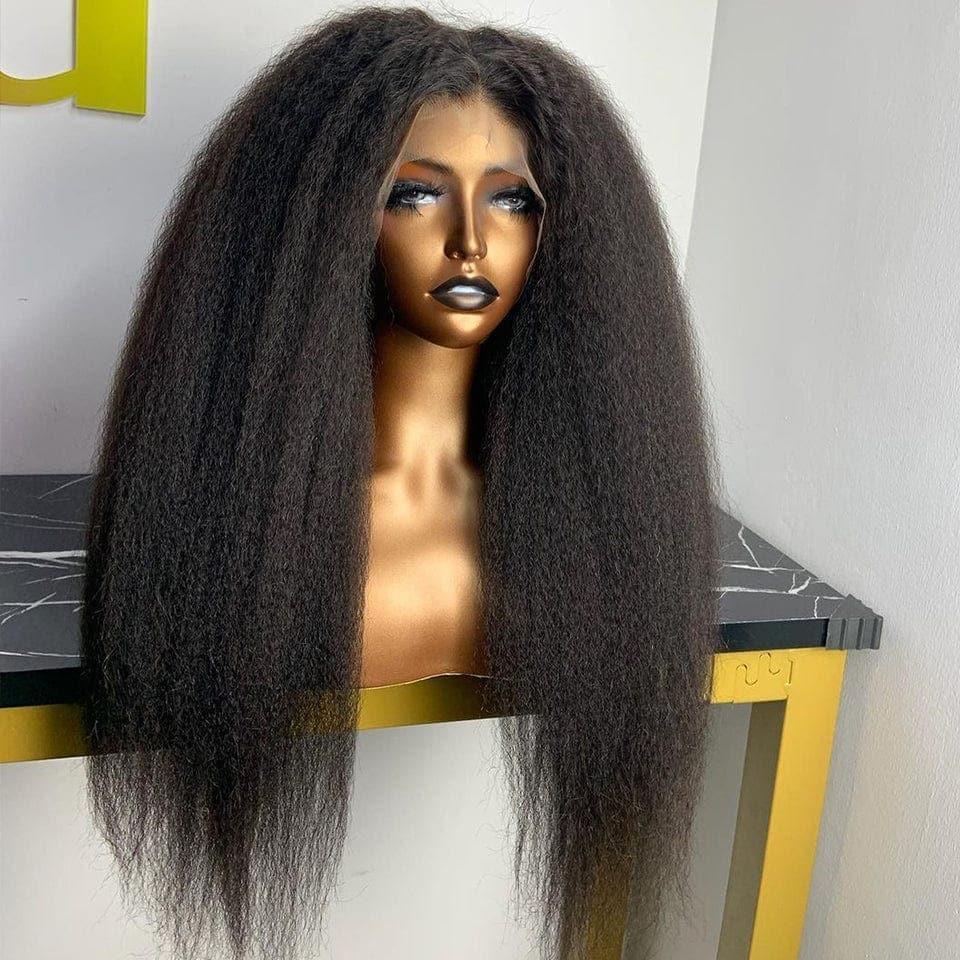 BAISI Achetez 2 perruques minimum au prix d'usine fournisseur Perruque Kinky Straight Yaki Sans Colle Lace déjà couper Facile à Porter En 100% Cheveux Humains (Pas Besoin de Code)